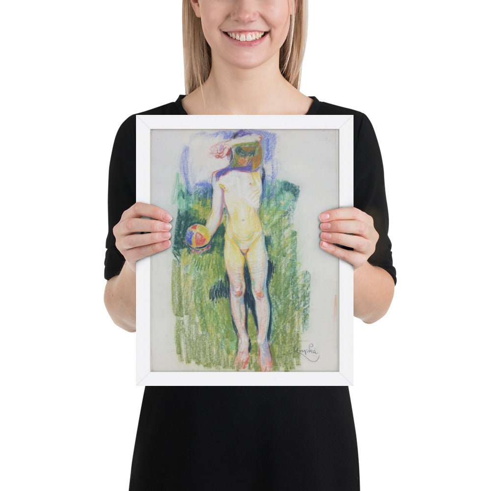 Girl with a Ball by Frantisek Kupka, Framed poster