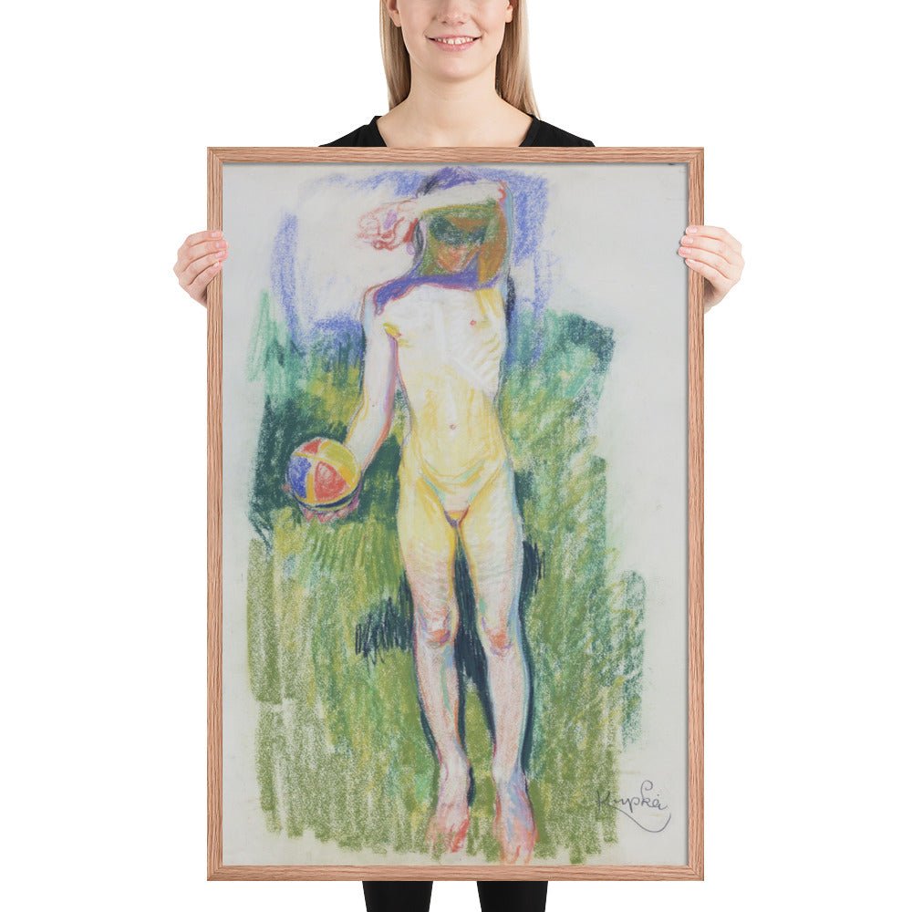 Girl with a Ball by Frantisek Kupka, Framed poster
