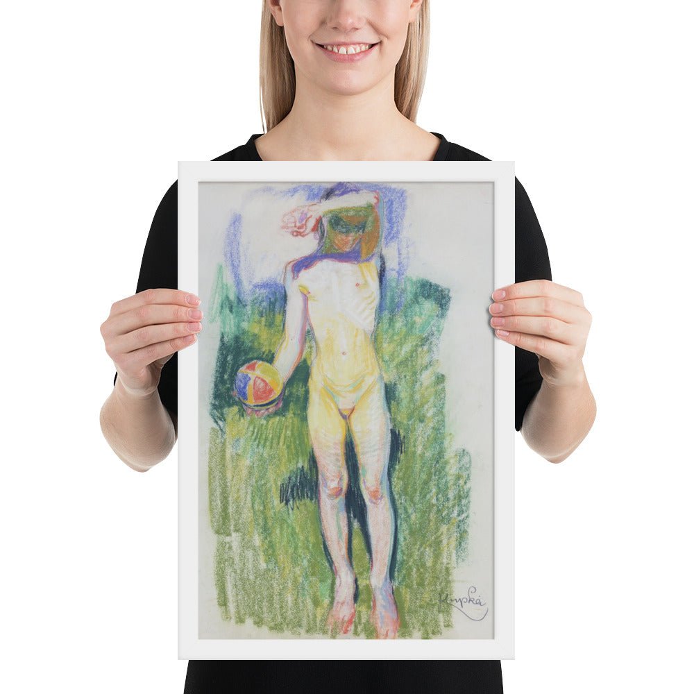 Girl with a Ball by Frantisek Kupka, Framed poster
