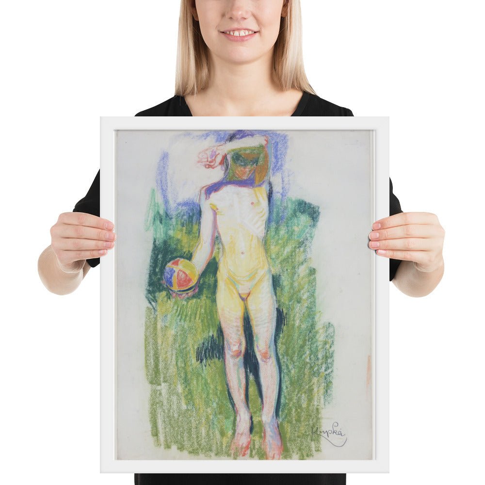 Girl with a Ball by Frantisek Kupka, Framed poster