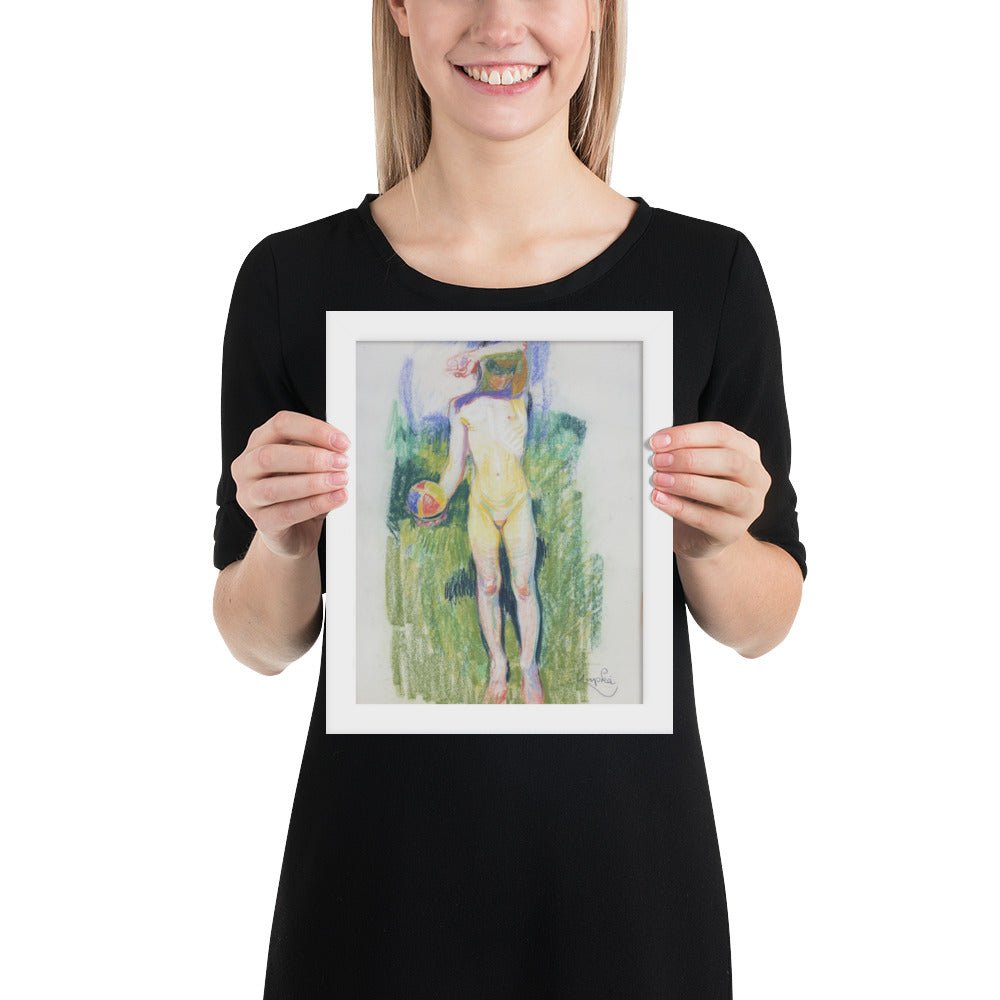 Girl with a Ball by Frantisek Kupka, Framed poster