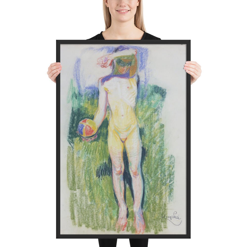 Girl with a Ball by Frantisek Kupka, Framed poster