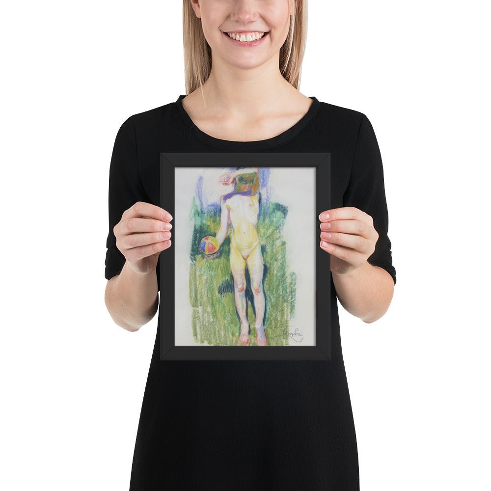 Girl with a Ball by Frantisek Kupka, Framed poster
