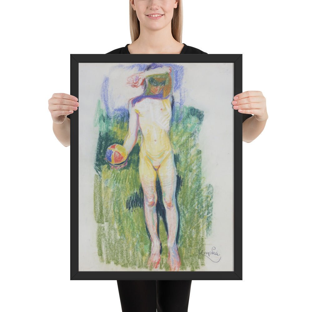 Girl with a Ball by Frantisek Kupka, Framed poster
