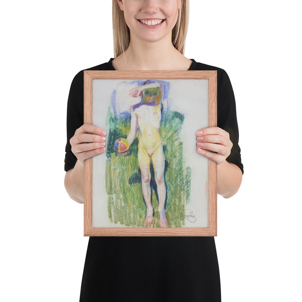 Girl with a Ball by Frantisek Kupka, Framed poster