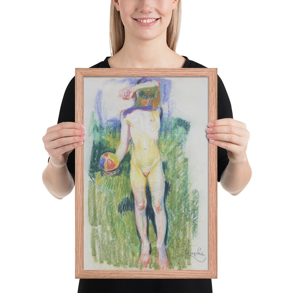 Girl with a Ball by Frantisek Kupka, Framed poster