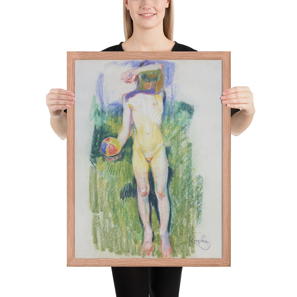 Girl with a Ball by Frantisek Kupka, Framed poster