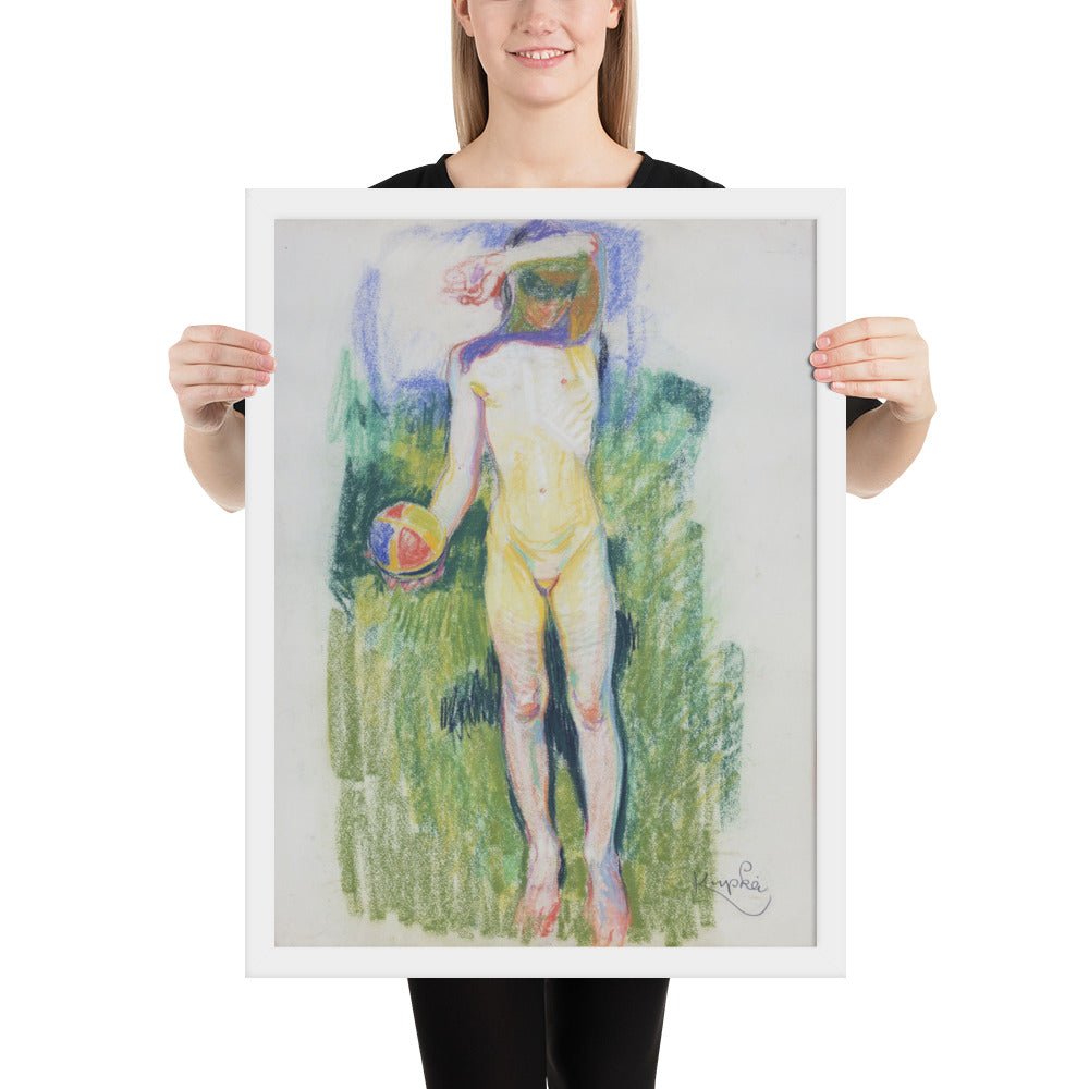 Girl with a Ball by Frantisek Kupka, Framed poster