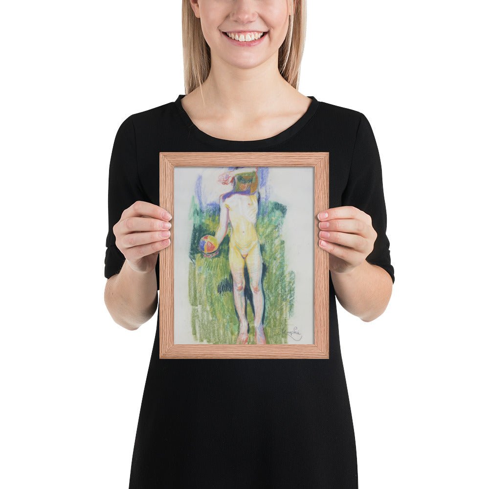 Girl with a Ball by Frantisek Kupka, Framed poster