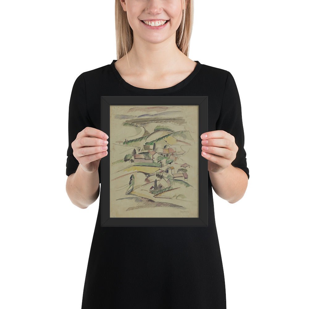 Houses in a Valley by Albert Gleizes , Framed poster