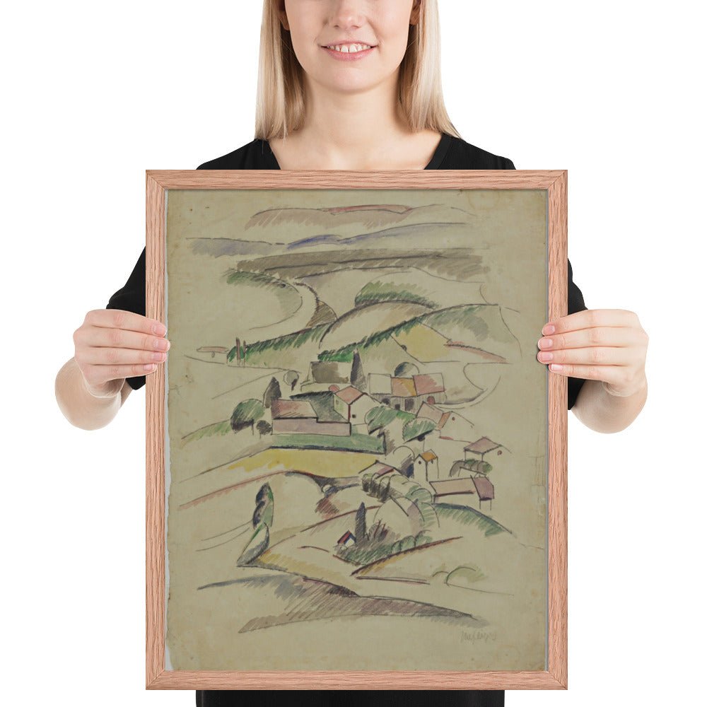 Houses in a Valley by Albert Gleizes , Framed poster