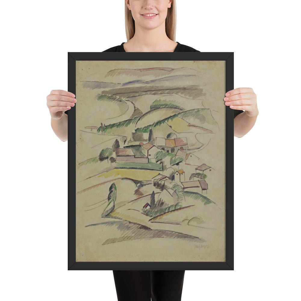Houses in a Valley by Albert Gleizes , Framed poster