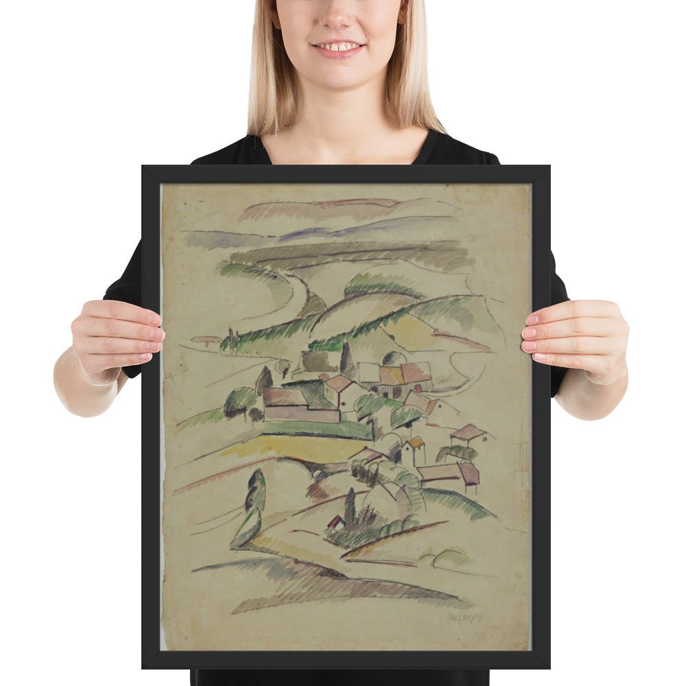 Houses in a Valley by Albert Gleizes , Framed poster