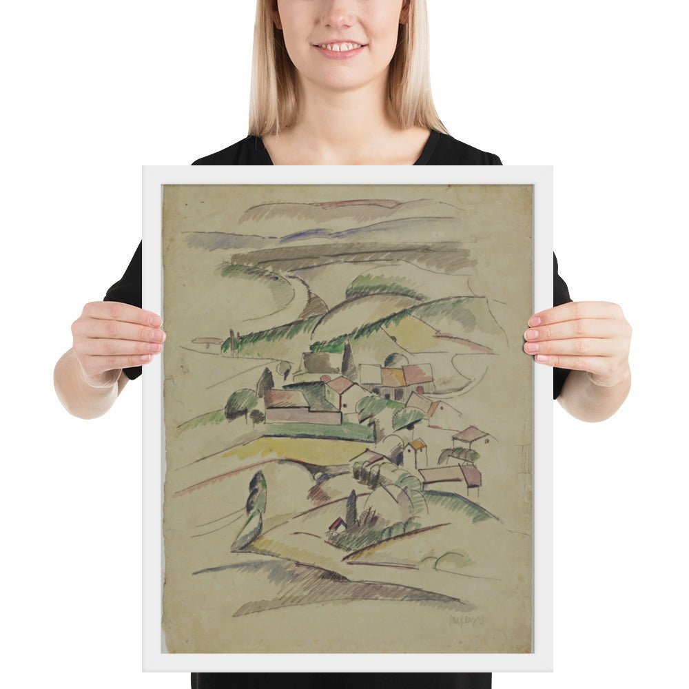 Houses in a Valley by Albert Gleizes , Framed poster