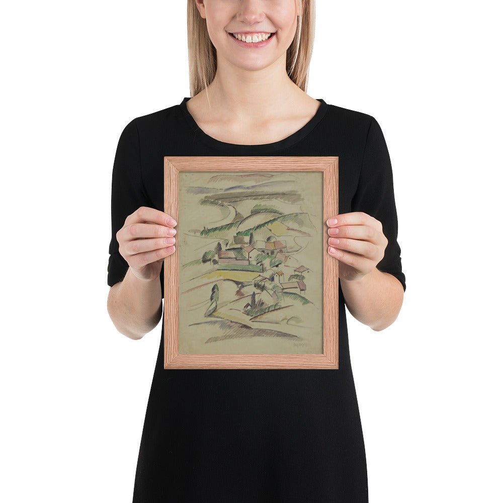 Houses in a Valley by Albert Gleizes , Framed poster