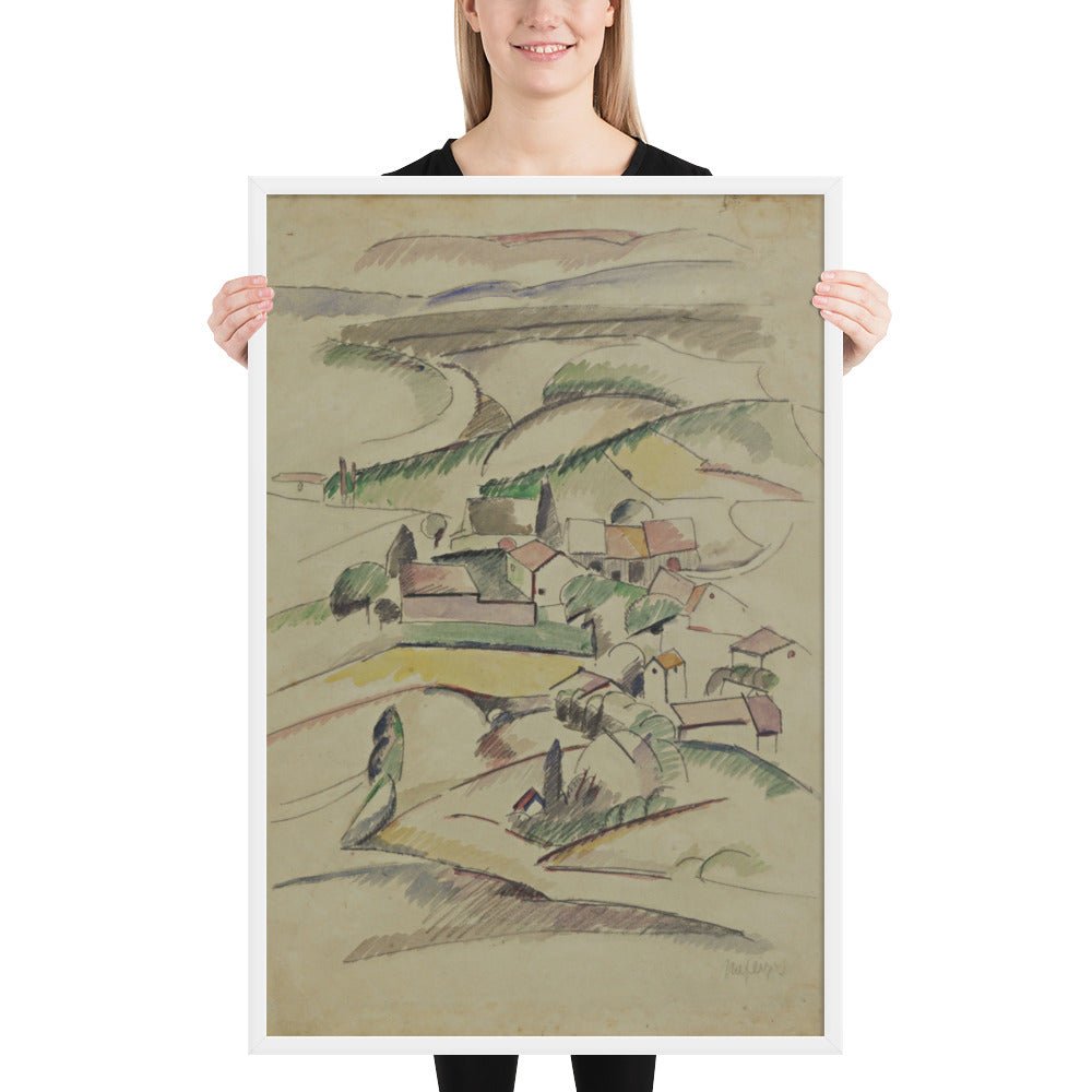 Houses in a Valley by Albert Gleizes , Framed poster