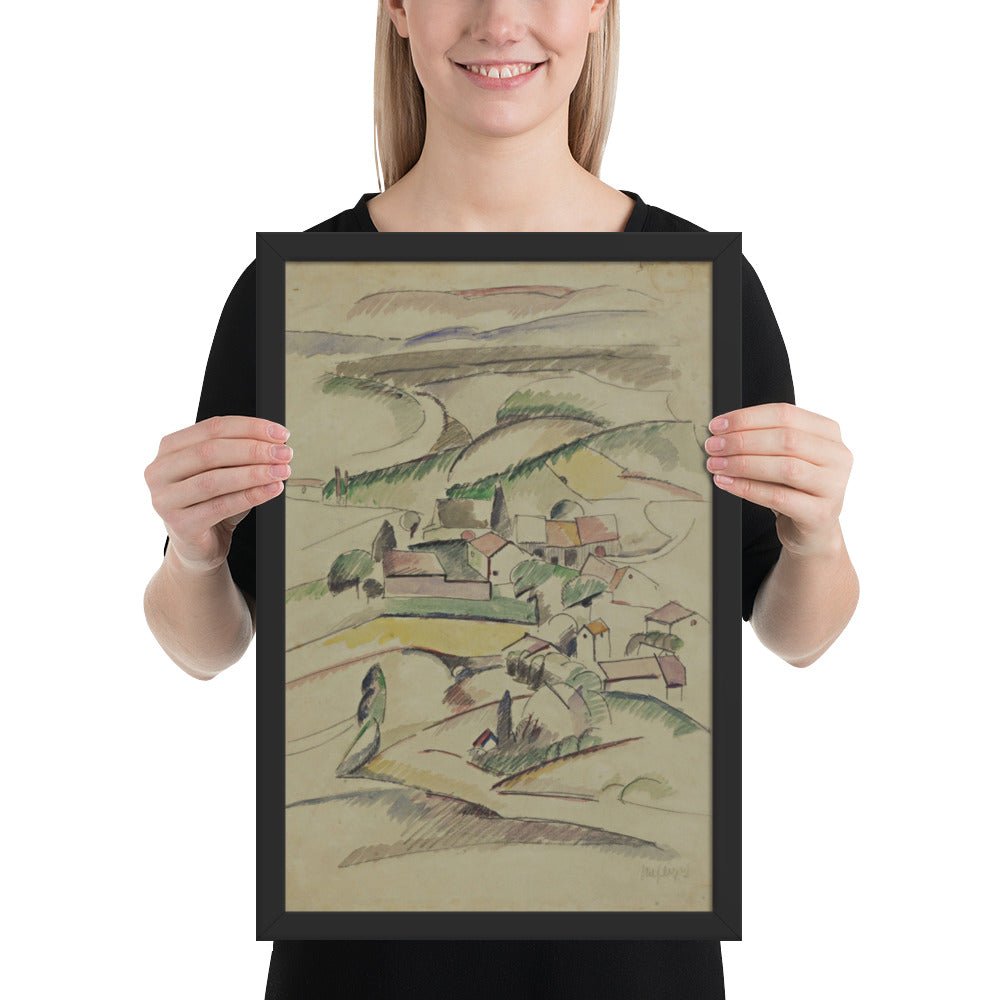 Houses in a Valley by Albert Gleizes , Framed poster
