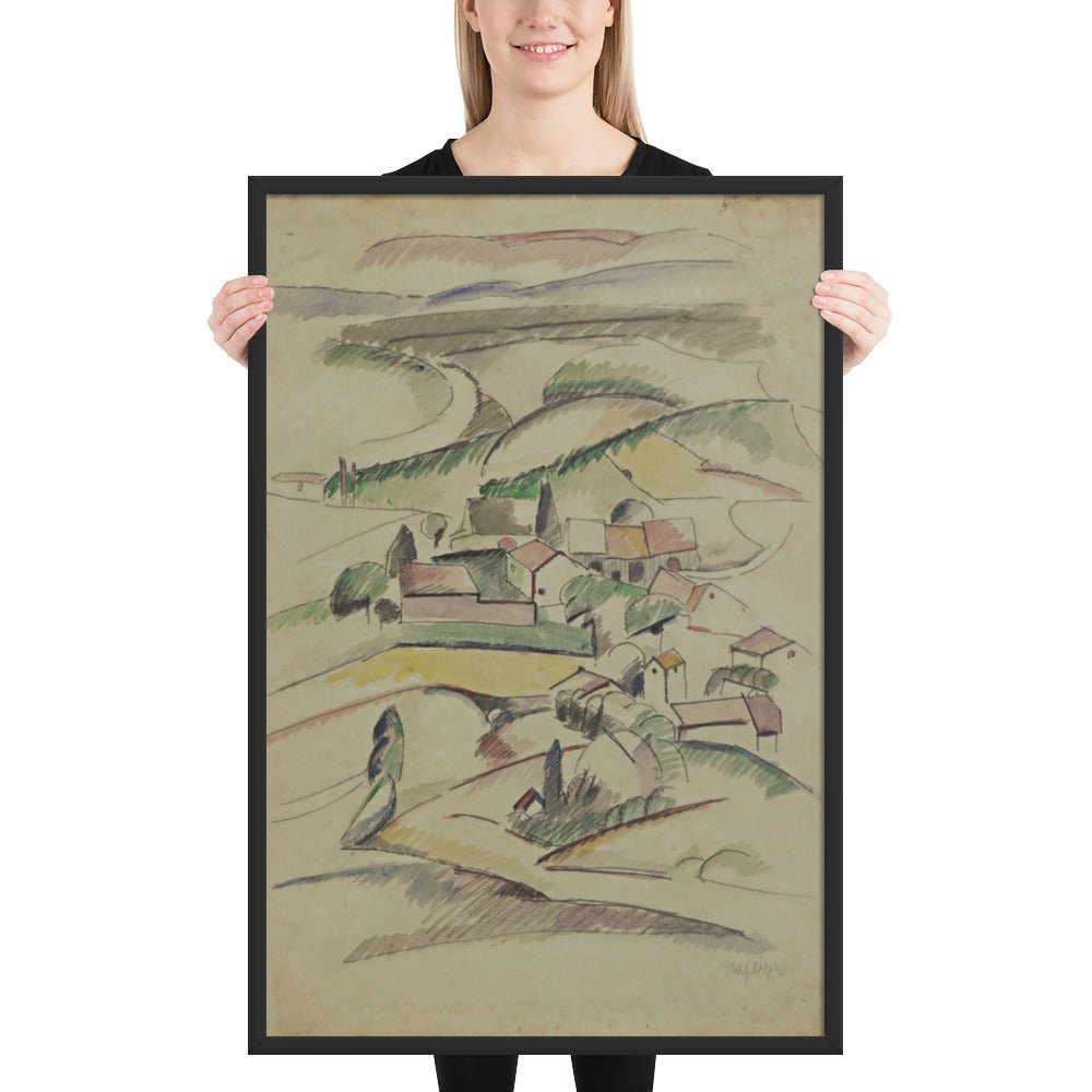 Houses in a Valley by Albert Gleizes , Framed poster