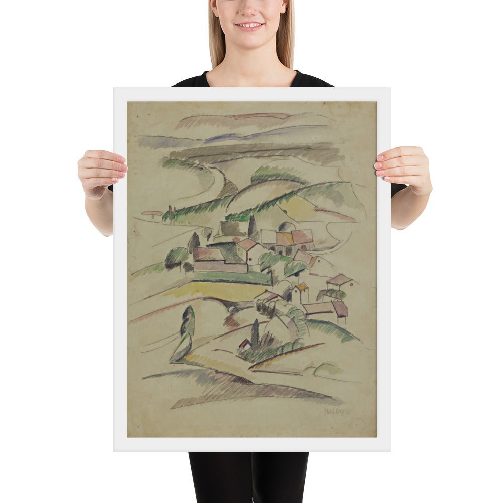 Houses in a Valley by Albert Gleizes , Framed poster