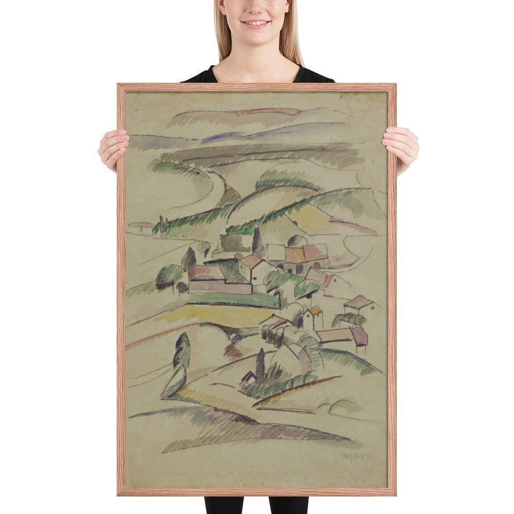 Houses in a Valley by Albert Gleizes , Framed poster