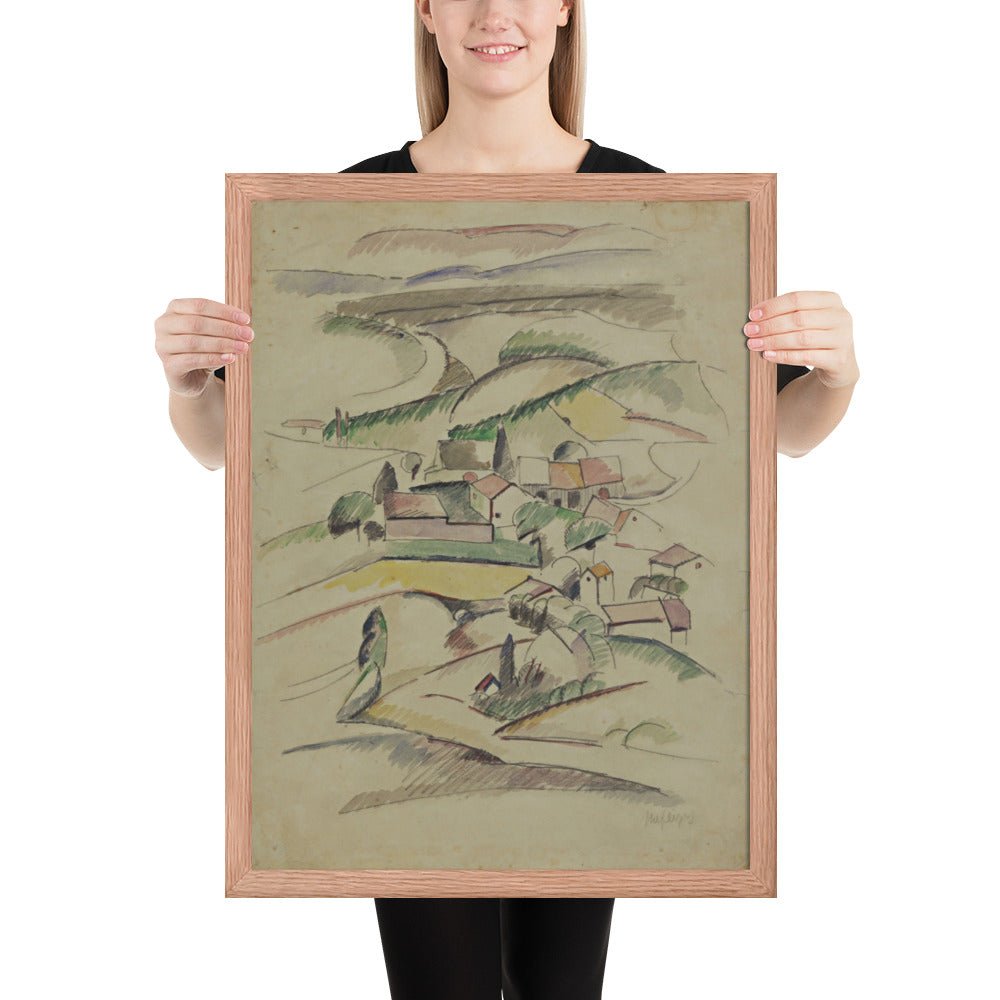 Houses in a Valley by Albert Gleizes , Framed poster