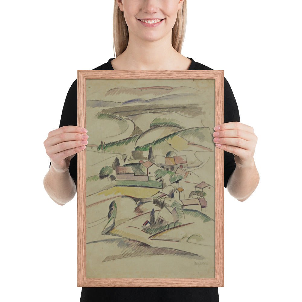 Houses in a Valley by Albert Gleizes , Framed poster