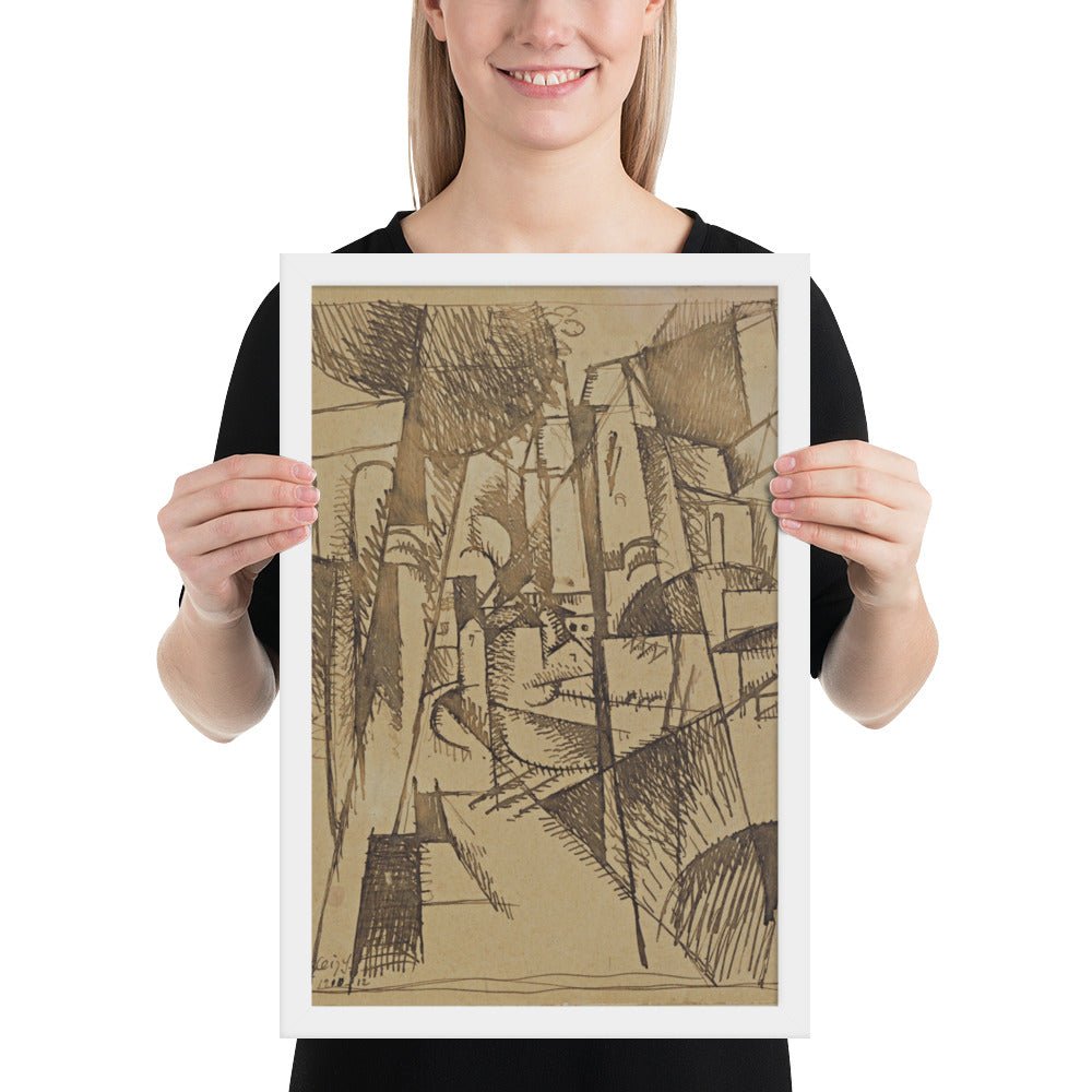 Landscape with Bridge and Viaduct by Albert Gleizes, Framed poster