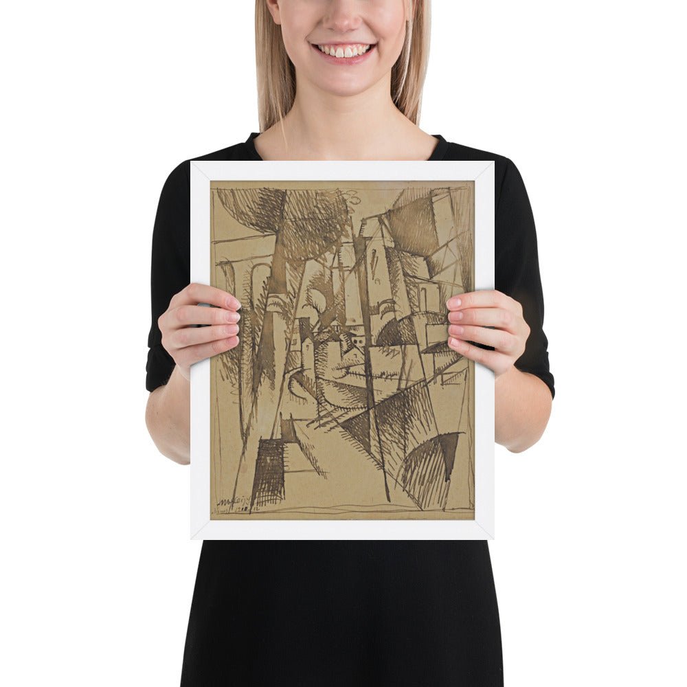 Landscape with Bridge and Viaduct by Albert Gleizes, Framed poster