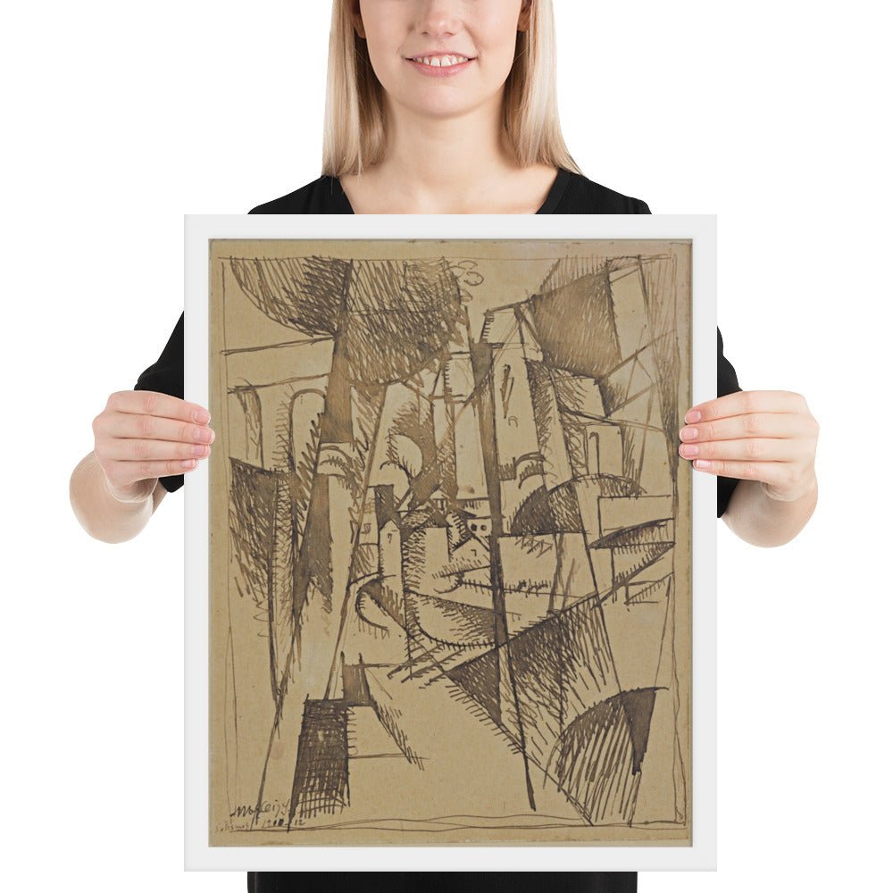 Landscape with Bridge and Viaduct by Albert Gleizes, Framed poster