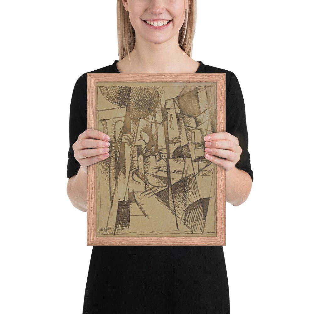 Landscape with Bridge and Viaduct by Albert Gleizes, Framed poster