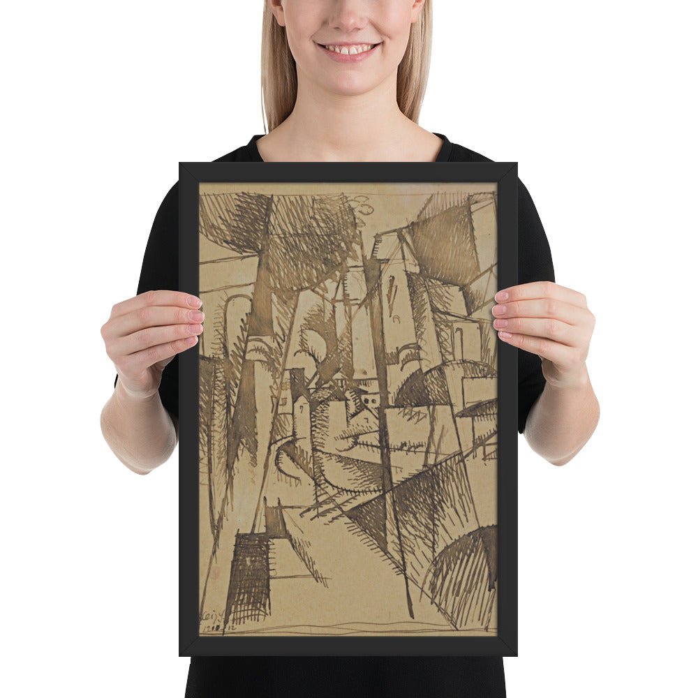 Landscape with Bridge and Viaduct by Albert Gleizes, Framed poster