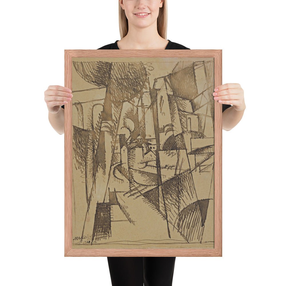 Landscape with Bridge and Viaduct by Albert Gleizes, Framed poster