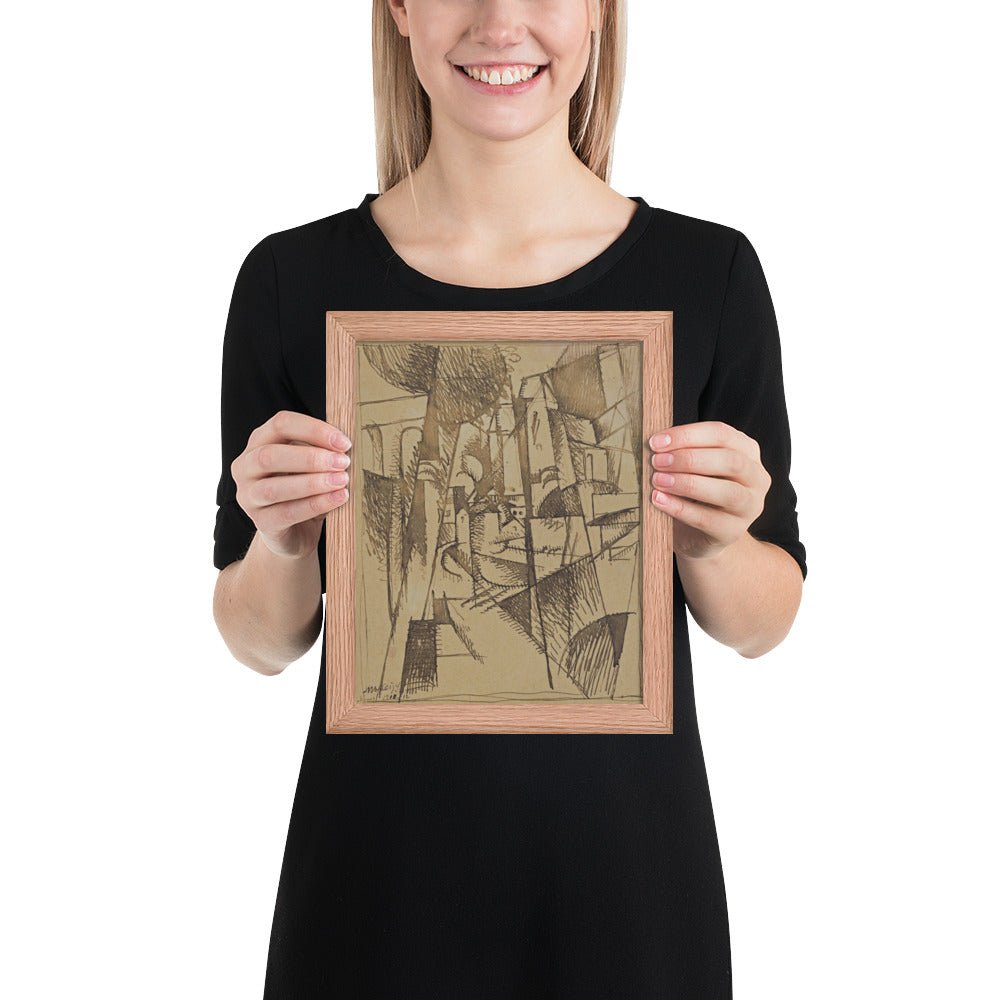 Landscape with Bridge and Viaduct by Albert Gleizes, Framed poster