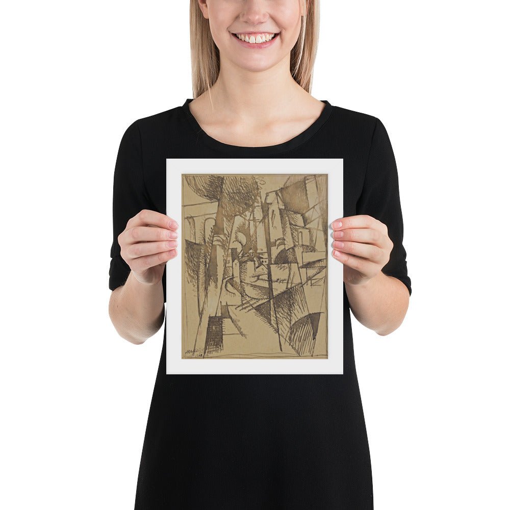 Landscape with Bridge and Viaduct by Albert Gleizes, Framed poster