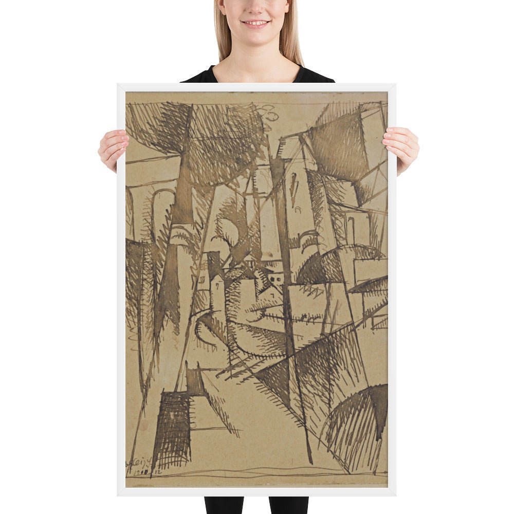 Landscape with Bridge and Viaduct by Albert Gleizes, Framed poster