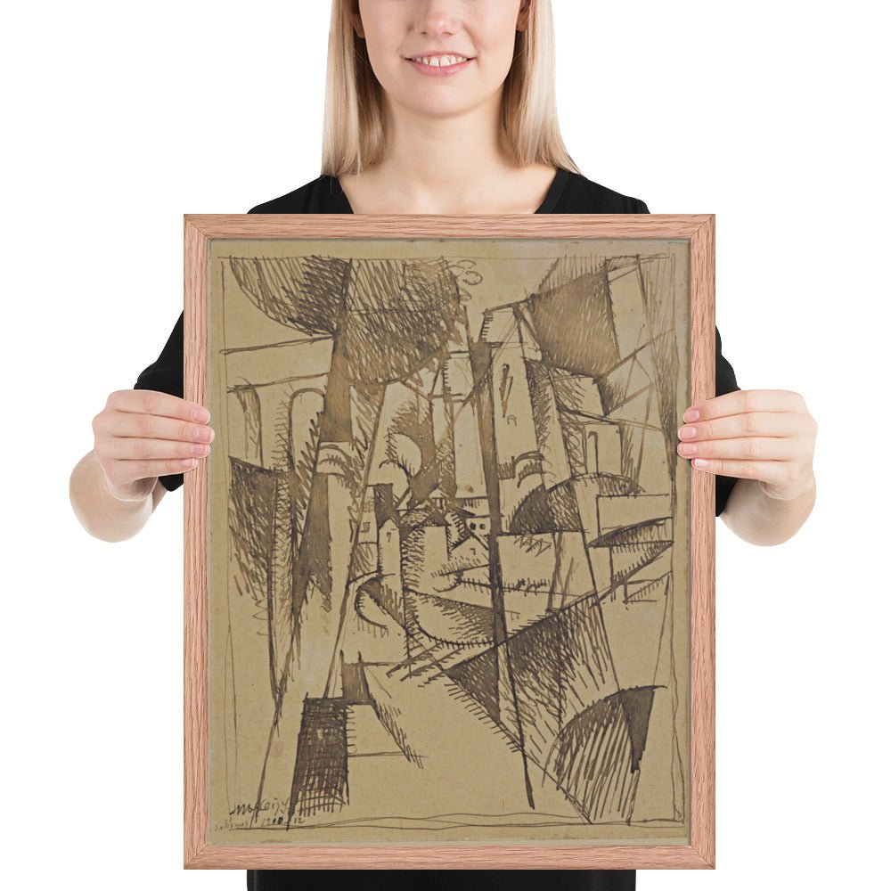 Landscape with Bridge and Viaduct by Albert Gleizes, Framed poster