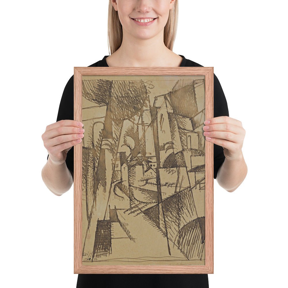 Landscape with Bridge and Viaduct by Albert Gleizes, Framed poster