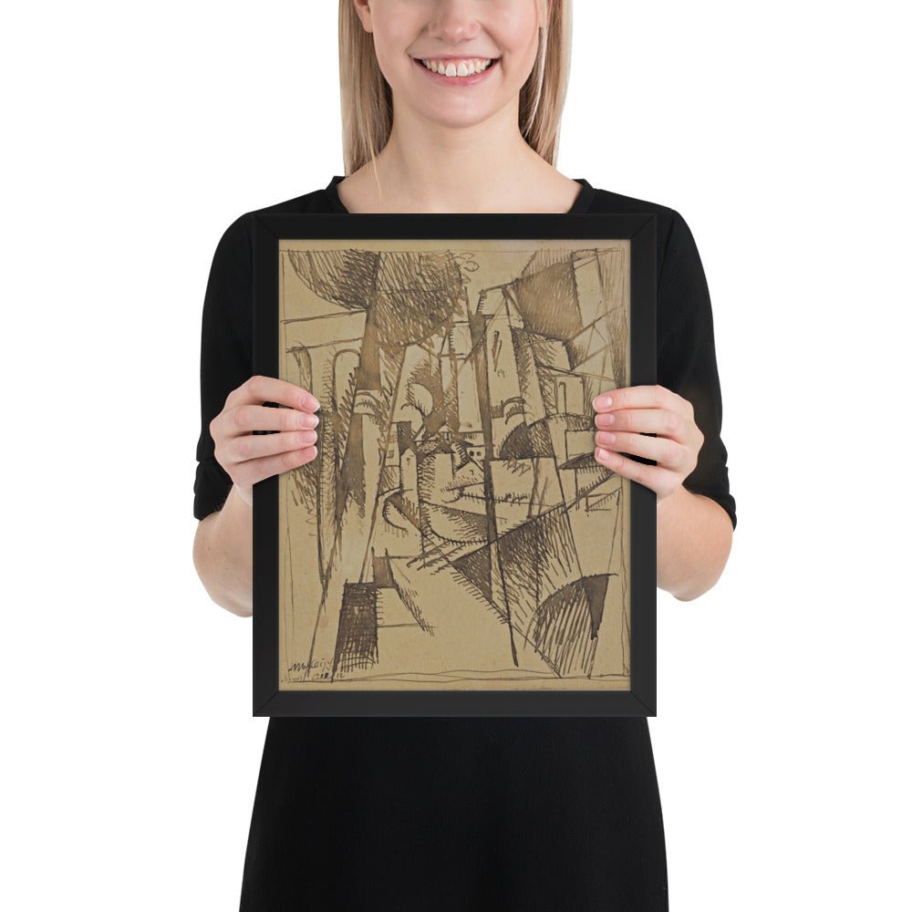 Landscape with Bridge and Viaduct by Albert Gleizes, Framed poster