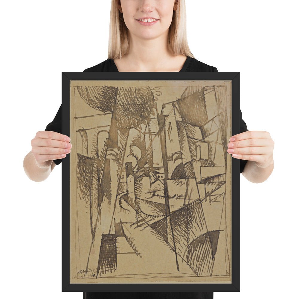 Landscape with Bridge and Viaduct by Albert Gleizes, Framed poster