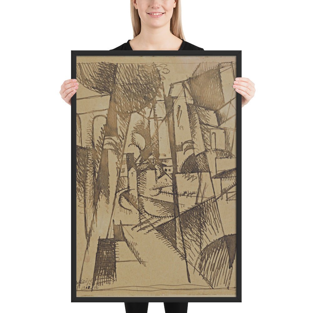 Landscape with Bridge and Viaduct by Albert Gleizes, Framed poster