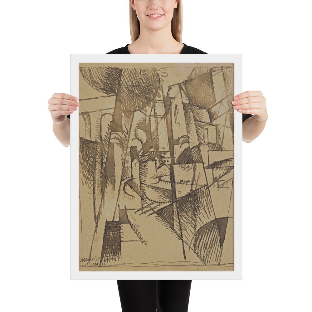 Landscape with Bridge and Viaduct by Albert Gleizes, Framed poster
