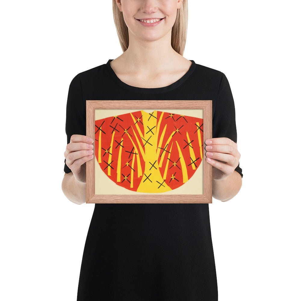 Maquette for red chasuble designed for the Chapel of the Rosary of the Dominican Nuns of Vence by Henri Matisse, Framed poster
