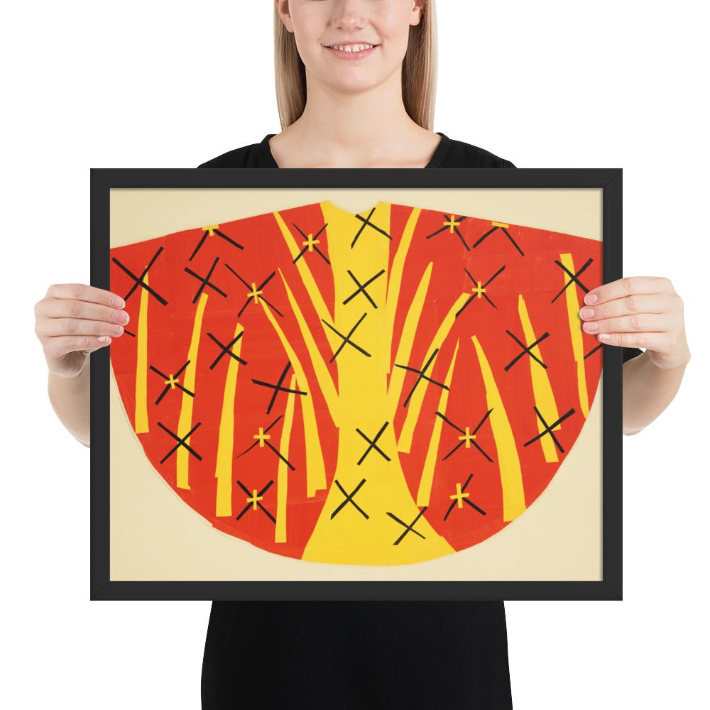 Maquette for red chasuble designed for the Chapel of the Rosary of the Dominican Nuns of Vence by Henri Matisse, Framed poster