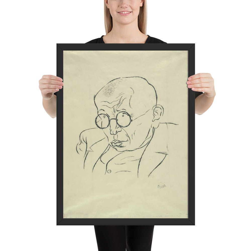 Max Herrmann-Neisse by George Grosz, Framed poster