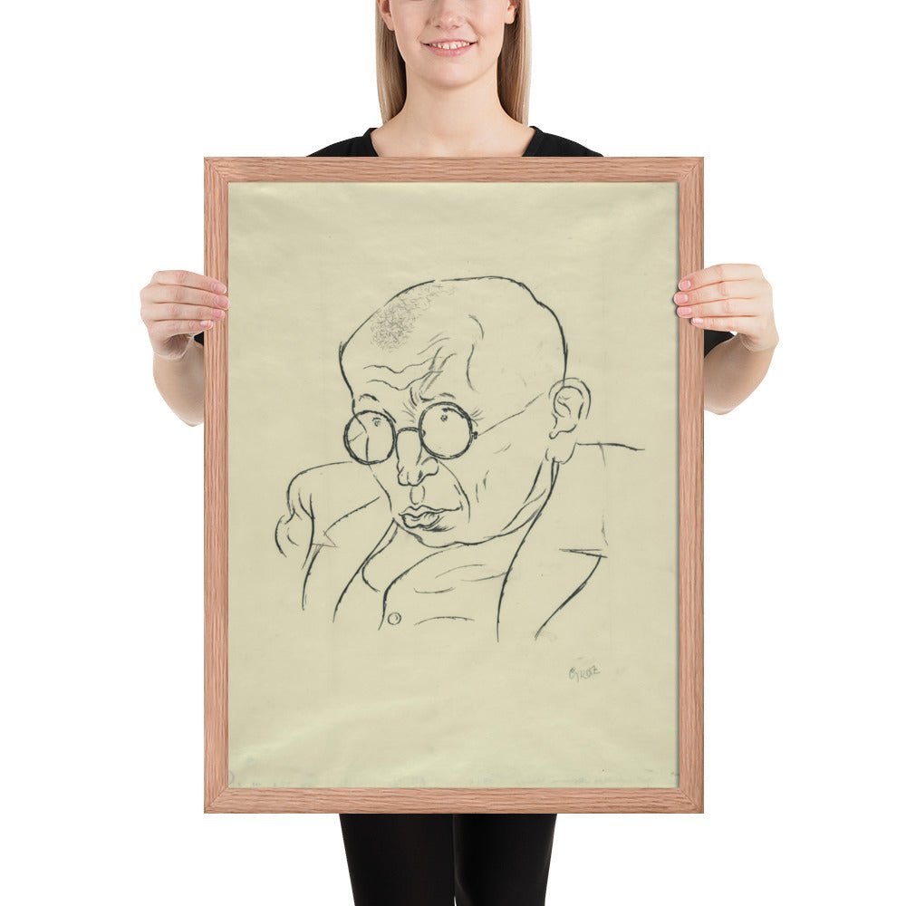 Max Herrmann-Neisse by George Grosz, Framed poster