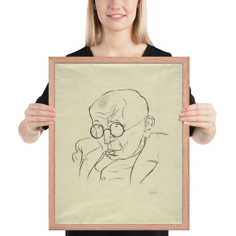 Max Herrmann-Neisse by George Grosz, Framed poster