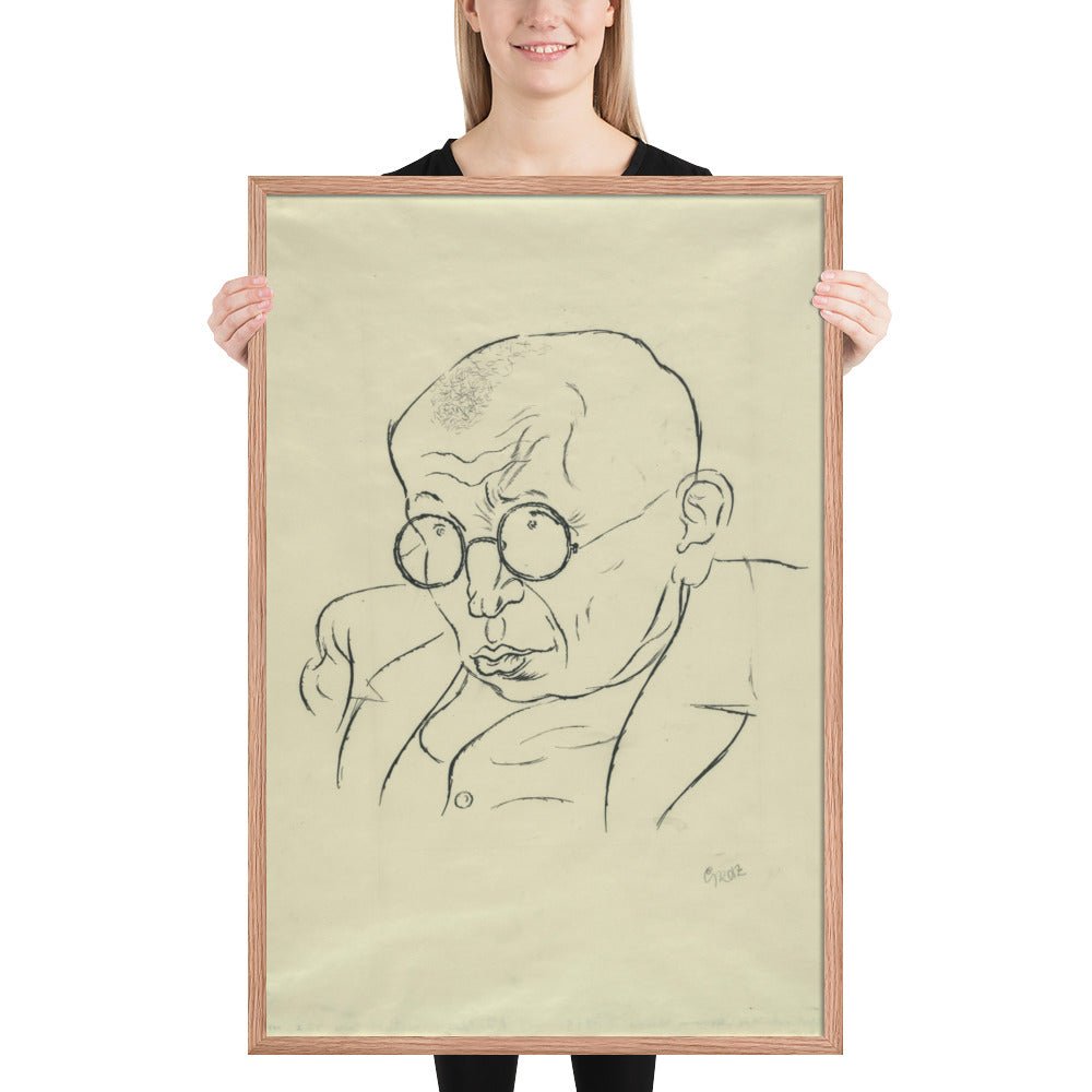 Max Herrmann-Neisse by George Grosz, Framed poster