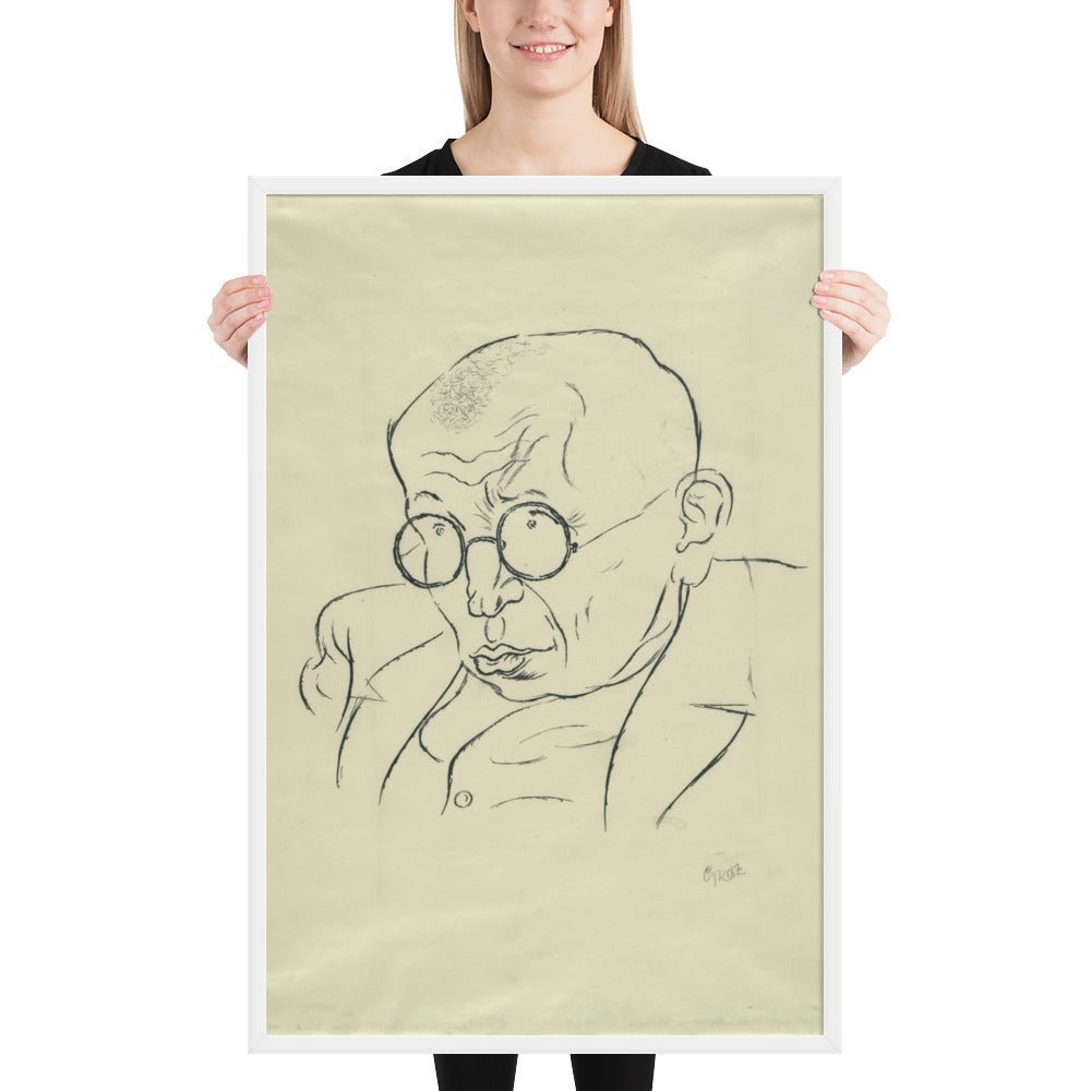 Max Herrmann-Neisse by George Grosz, Framed poster