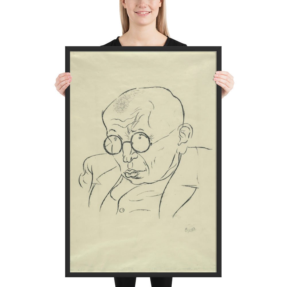 Max Herrmann-Neisse by George Grosz, Framed poster