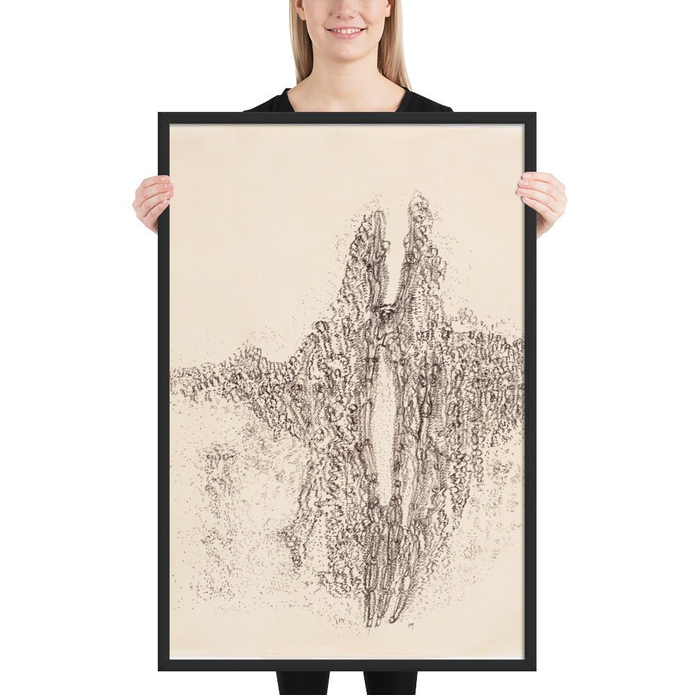 Mescaline Drawing by Henri Michaux, Framed poster